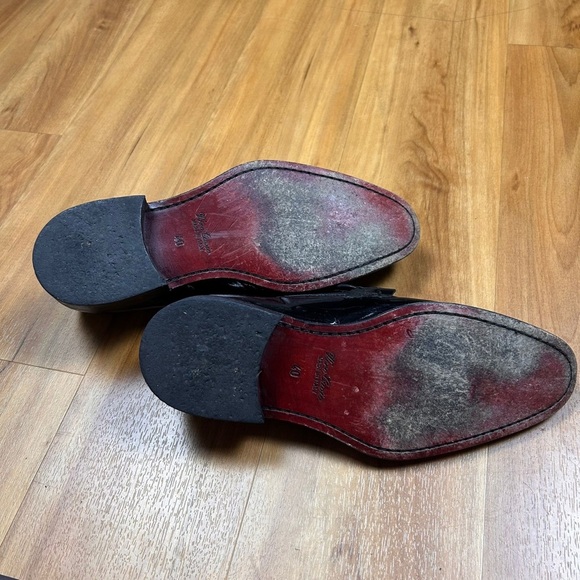 Vero Cuoio Made in Italy Men’s Shoes Glossy Black with Gold Emblem Size 40 - Picture 7 of 8